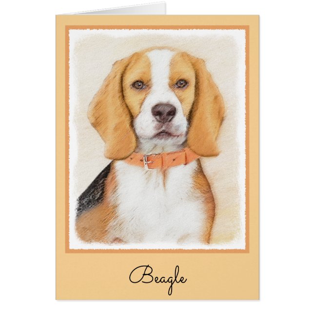 Cartão Beagle Hound Dog Painting Original Animal Art (Frente)