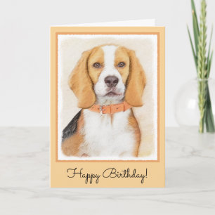 Cartão Beagle Hound Dog Painting Original Animal Art