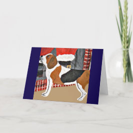 Cartão Beagle Latindo para o Papai Noel
