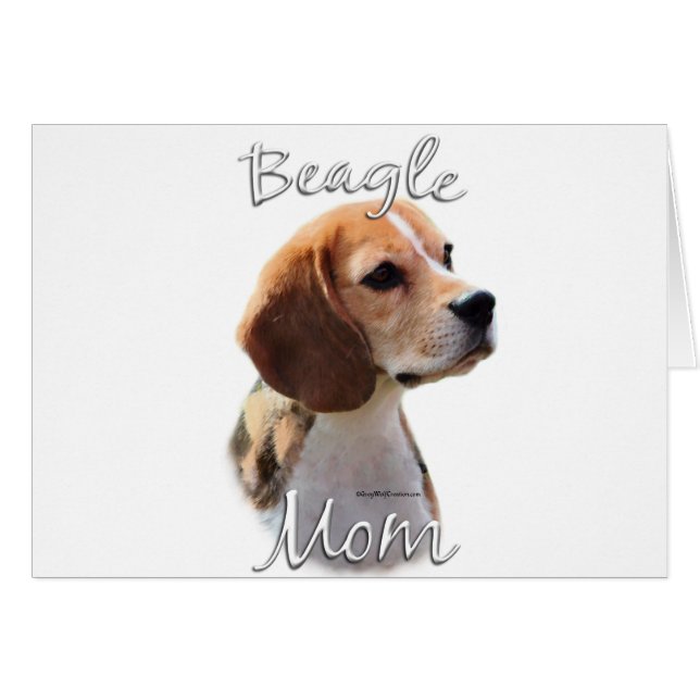 Cartão Beagle Mãe 2 (Frente Horizontal)