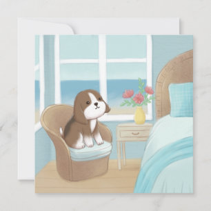 Cartão Beagle na ilustração do quarto