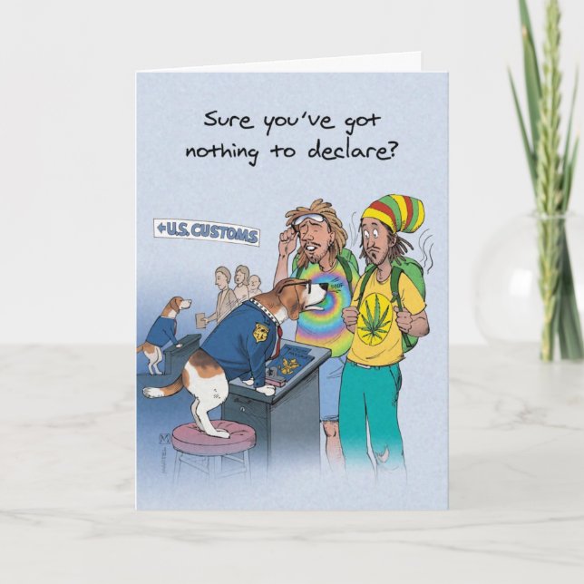 Cartão Beagle Sniffer - Funny Birthday (Frente)