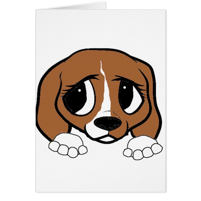 Cartão beagle vermelho branco (Frente)
