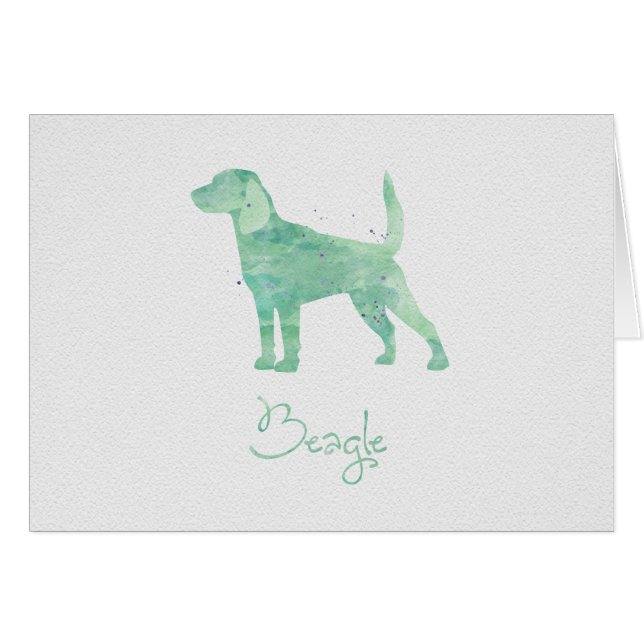 Cartão Beagle Watercolor Design (Frente Horizontal)