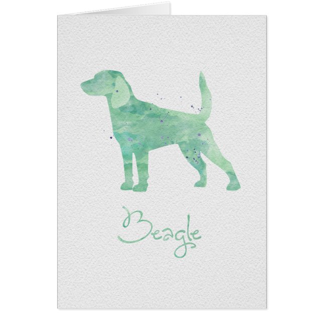 Cartão Beagle Watercolor Design (Frente)