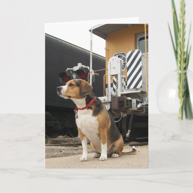 Cartão Beagle Welcome Home Greeting Card - Train Depot (Frente)