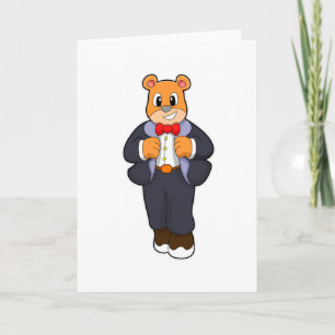 Cartão Bear as Groom with Suit