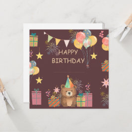 Cartão Bear Birthday