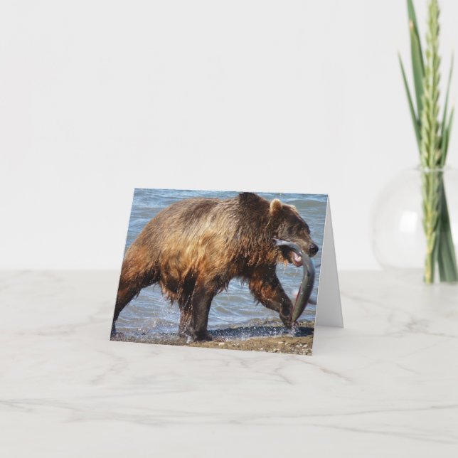 Cartão Bear gone fishing notecard (Frente)