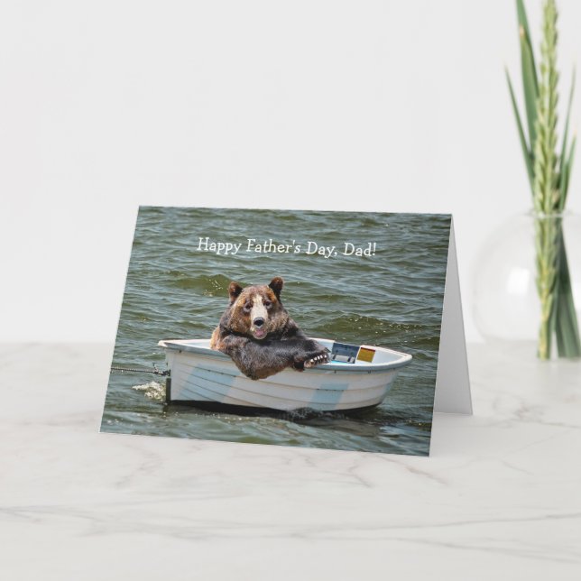 Cartão Bear in Dinghy Father's Day (Frente)
