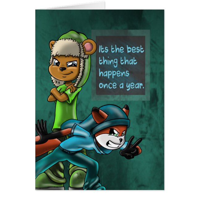 Cartão Bear legal e Raposa (Frente)