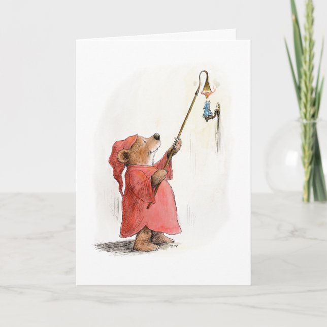 Cartão Bear with a candle snuffer card (Frente)