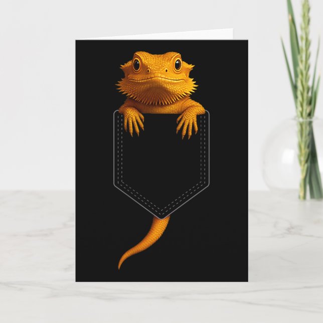 Cartão Bearded Dragon Cket Cute Exotic Lizard Reptile Pet (Frente)