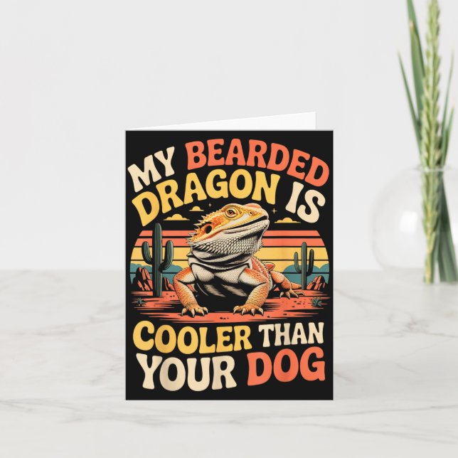 Cartão Bearded Dragon Cooler Reptile Animal Beardie Beard (Frente)