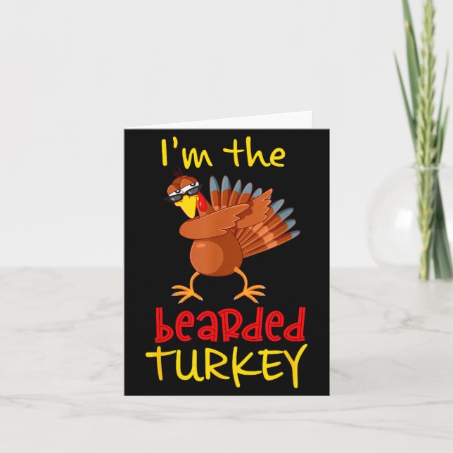 Cartão Bearded Turkey Matching Family Group Thanksgiving  (Frente)