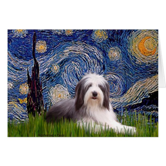 Cartão Beardie 2 - Noite Estrelada (Frente Horizontal)