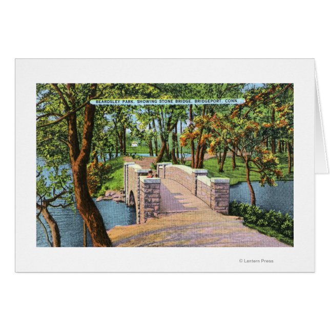 Cartão Beardsley Park View of the Stone Bridge (Frente Horizontal)