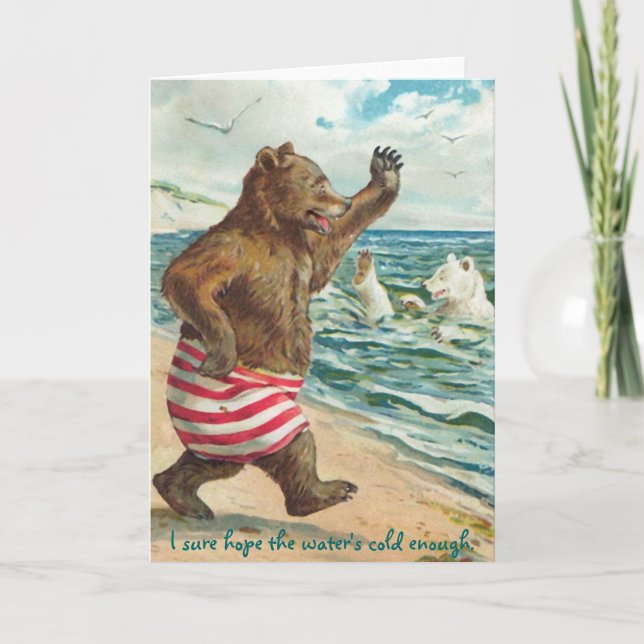 Cartão Bears Morning Natação (Frente)