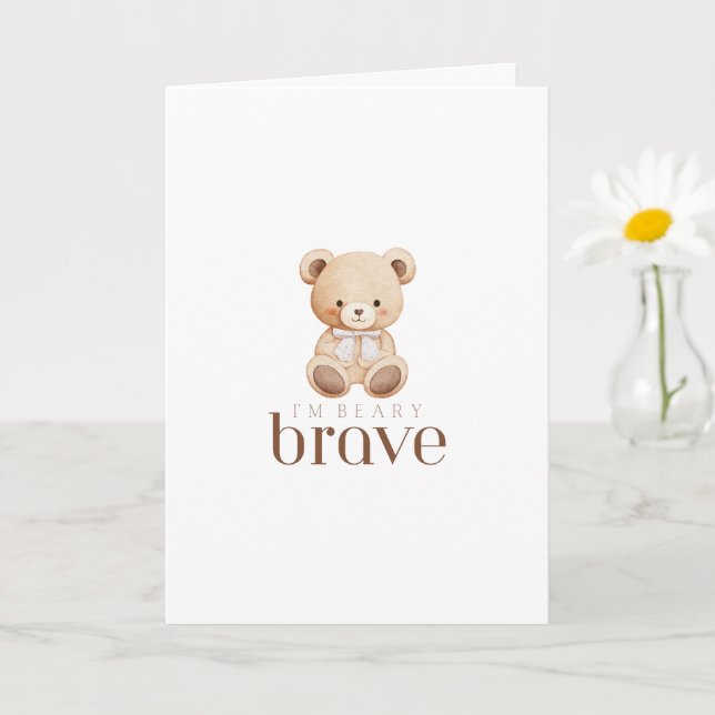 Cartão beary brave childhood cancer sick kids cute card (Planta pequena)
