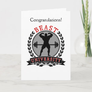 Cartão Beast University Bodybuilding Congratulations Card