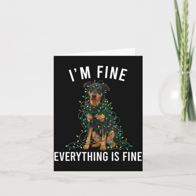 Cartão Beauceron Christmas I'm Fine Everything Is Fine  (Frente)