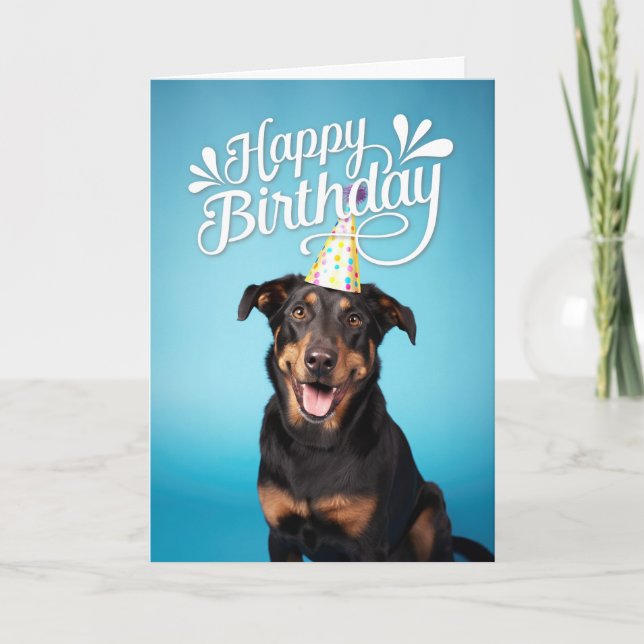 Cartão Beauceron Dog Happy Birday (Frente)