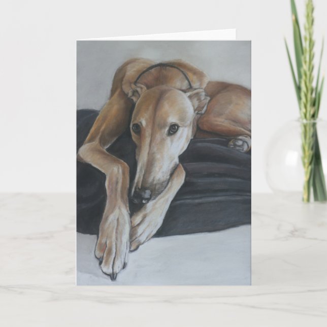 Cartão Beauregard Greyhound Dog Art Greeting Card (Frente)