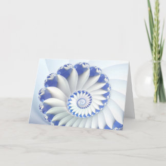 Cartão Beautiful Blue & White Sea Shell Fine Fractal Art