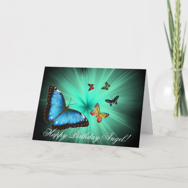 Cartão Beautiful Butterfly Journey Happy Birthday Card (Frente)