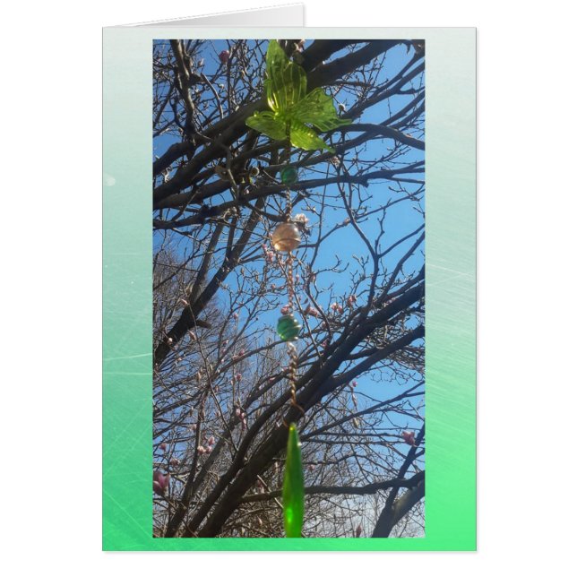 Cartão Beautiful Butterfly Wind chime in Trees Blank Card (Frente)