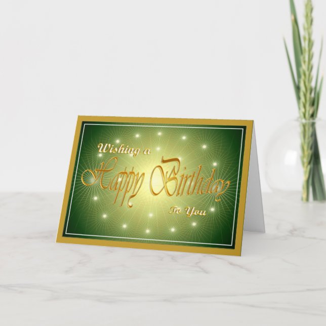 Cartão Beautiful candles in green and gold birthday (Frente)