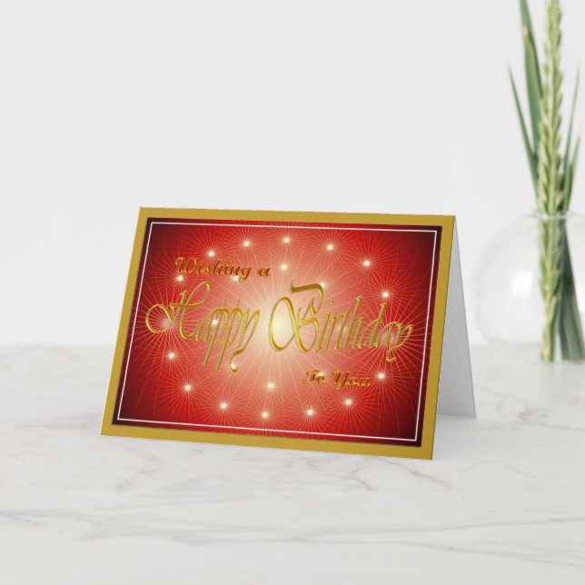 Cartão Beautiful candles in red and gold birthday (Frente)
