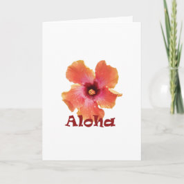 Cartão Beautiful Coral Hibiscus Flower Photo