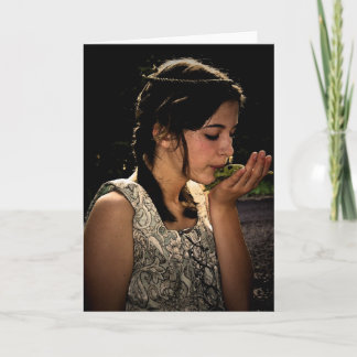 Cartão Beautiful Fairy Tale Frog Princess Greeting Card