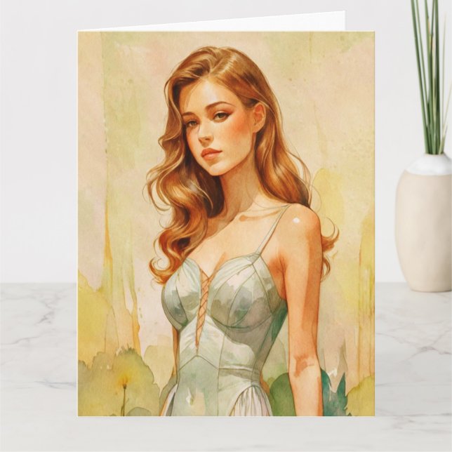 Cartão Beautiful Female  portrait (Frente)