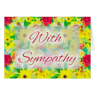 Cartão Beautiful Floral D4 With Sympathy Greeting Card