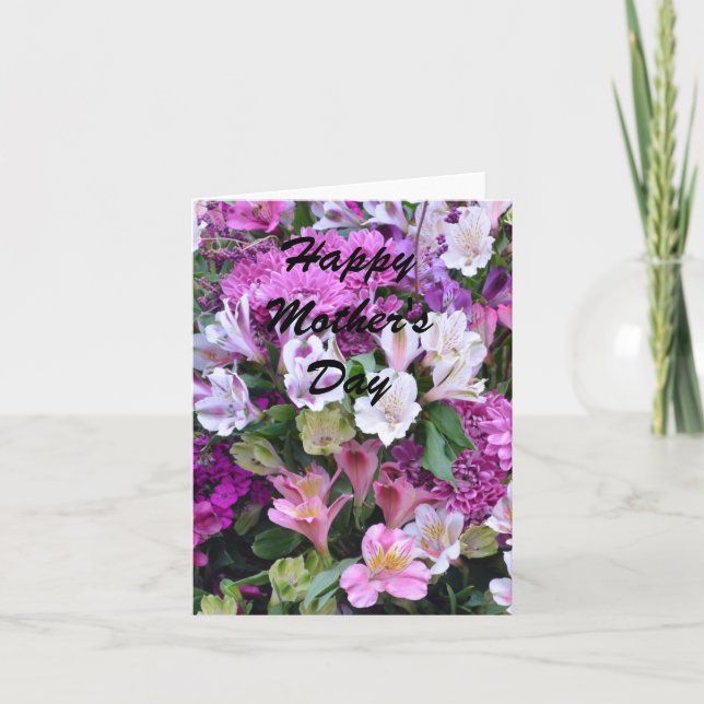 Cartão Beautiful Flower Bouquet Mother's Day Card (Frente)