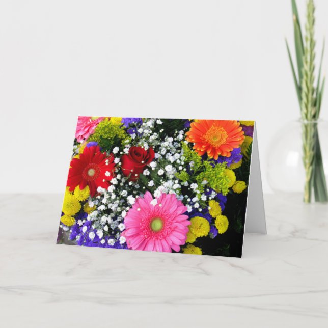 Cartão Beautiful Flowers Thinking of You Greeting Card (Frente)