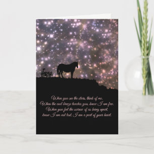 Cartão Beautiful Horse and Poem Sympathy Card