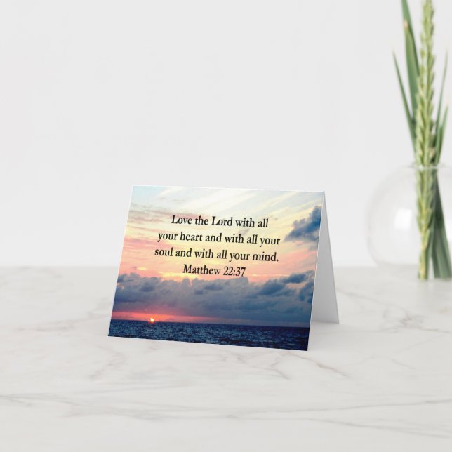 CARTÃO BEAUTIFUL MATTHEW 22:37 SUNRISE PHOTO DESIGN (Frente)
