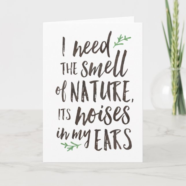 Cartão Beautiful Nature Typography Blank Greeting Card (Frente)