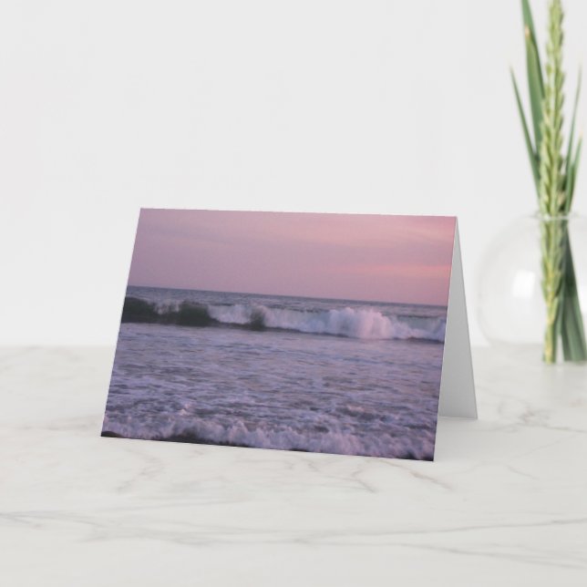 Cartão Beautiful Ocean Water Wave Sunset Greeting Card (Frente)