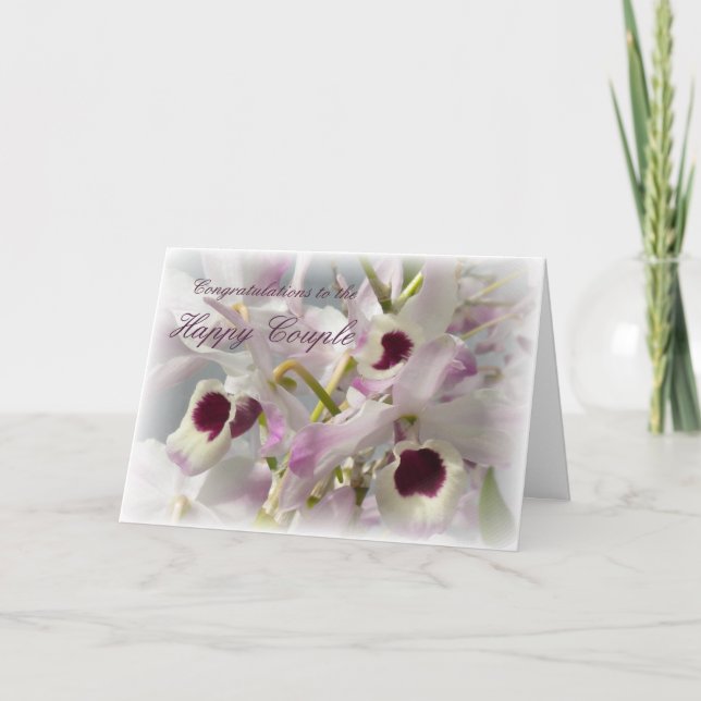 Cartão Beautiful Orchids Flowers Wedding Greeting Card (Frente)