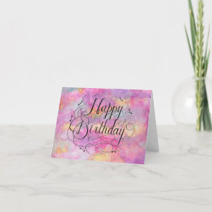 Cartão Beautiful Pastel Watercolor Birthday Card