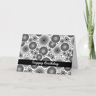 Cartão Beautiful retro black and white Birthday Card