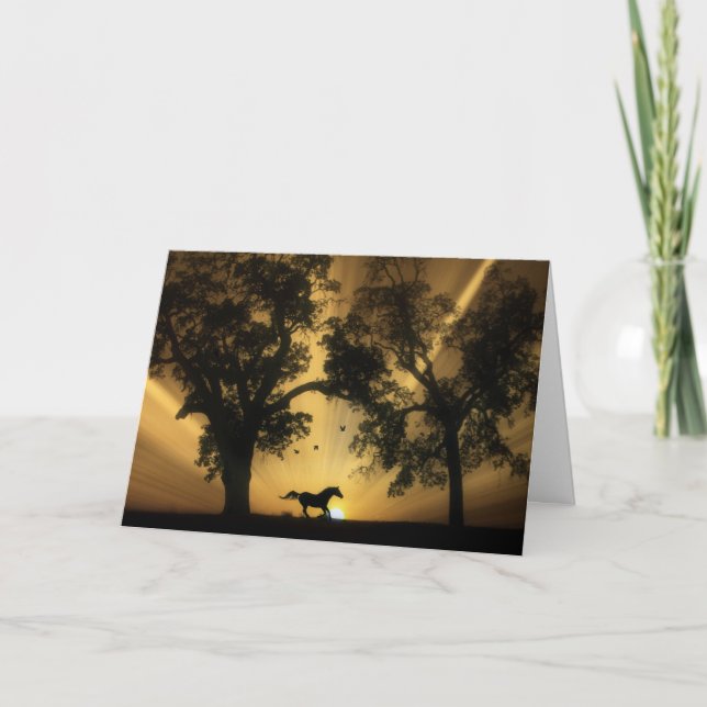 Cartão Beautiful Running Horse Happy Birthday Card (Frente)