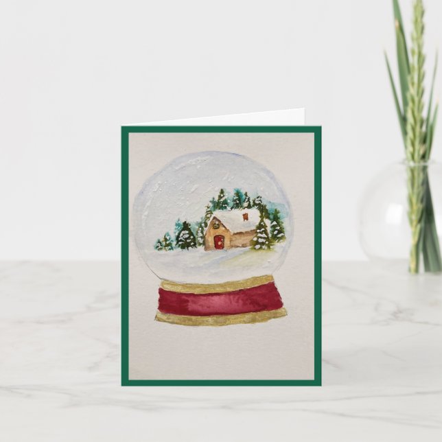 Cartão Beautiful Snow Globe Holiday Card (Frente)