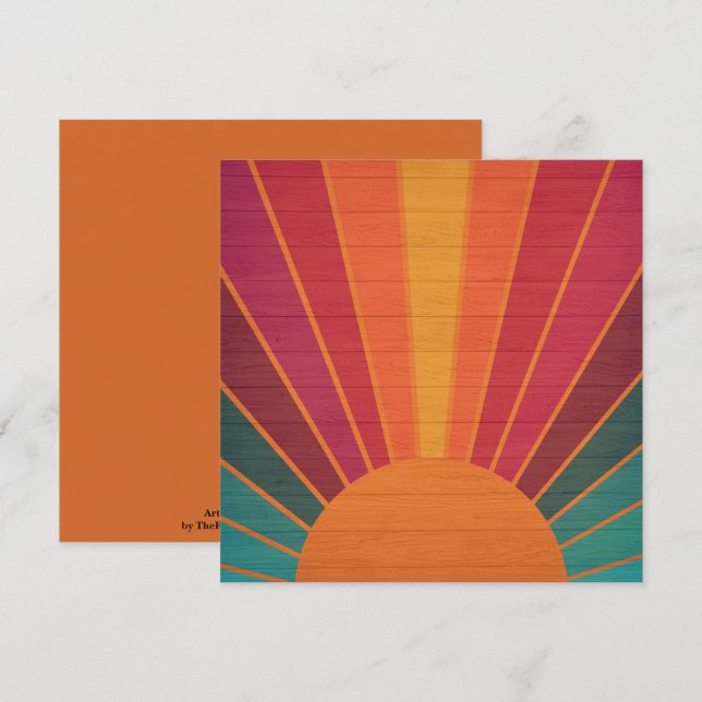 Cartão Beautiful Sunny Sun Rays Southwestern Folk Art (Frente/Verso)