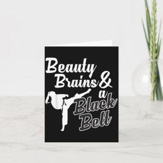 Cartão Beauty Brains And A Black Belt Karate Martial Arts