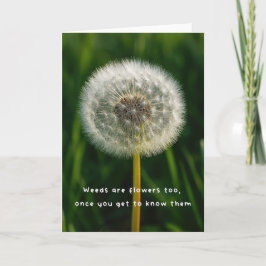 Cartão Beauty eye beholder dandelion weed quote unique 